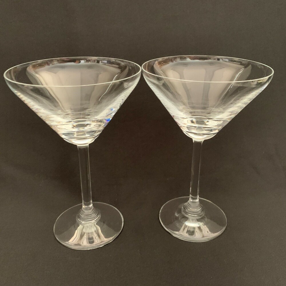 Martini Wine Glass Glasses Clear 6 5/8" Tall Lot‎ of 2